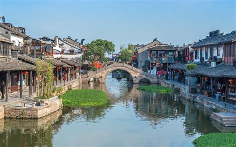 Der Xitang Alte Wasserstadt-Wasserwegen und historische Gebäude!